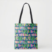 Preppy Navy Bookcase Tropical Tasche (Vorderseite)