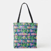 Preppy Navy Bookcase Tropical Tasche (Rückseite)