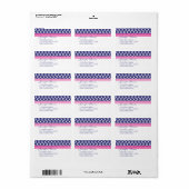 Preppy Navy Lattice Adressaufkleber (Vorne)