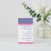 Preppy Navy Lattice Visitenkarte (Stehend Vorderseite)