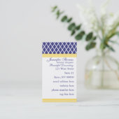 Preppy Navy Lattice Visitenkarte (Stehend Vorderseite)