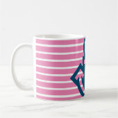 Preppy Navy und Pink Strickte AnkerTasse Kaffeetasse (Links)