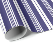 Preppy Navy, weißer Liegestuhl Streifen Muster Geschenkpapier (Rolleneckpunkt)