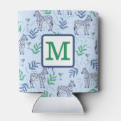 Preppy Navy Zebra Martinis Blue Monogram Dosenkühler (Rückseite)