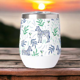 Preppy Navy Zebra Martinis White