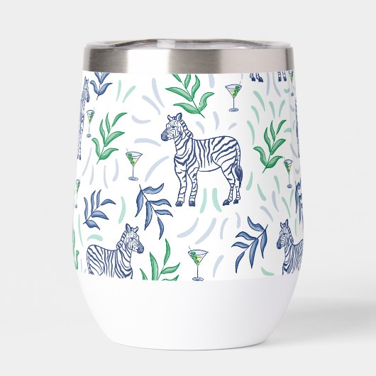 Preppy Navy Zebra Martinis White (Rückseite)