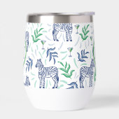 Preppy Navy Zebra Martinis White Monogram (Links)