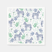 Preppy Navy Zebra Martinis White Serviette (Vorderseite)