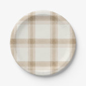 Preppy-Neutrales Karo Pappteller (Vorderseite)