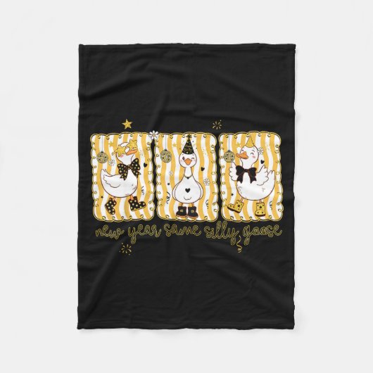 Preppy New Year Same Silly Goose Coquette Bow Happ Fleecedecke (Vorderseite)