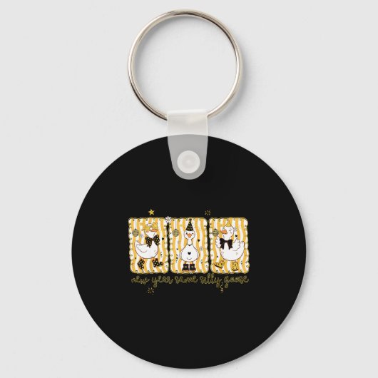 Preppy New Year Same Silly Goose Coquette Bow Happ Schlüsselanhänger (Vorderseite)