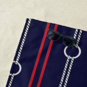 Preppy Niedlich Navy Personalisiert Name Beach Han Strandtuch (Beispiel)