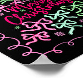 Preppy Nk Coquette Bow Christmas Tree Girly Xmas H Poster (Ecke)