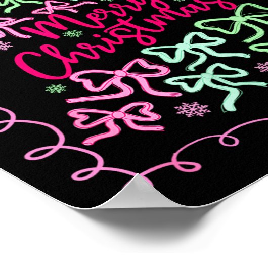 Preppy Nk Coquette Bow Christmas Tree Girly Xmas H Poster (Ecke)