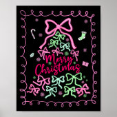 Preppy Nk Coquette Bow Christmas Tree Girly Xmas H Poster (Vorne)
