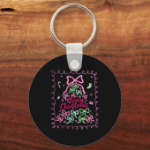 Preppy Nk Coquette Bow Christmas Tree Girly Xmas H Schlüsselanhänger (Vorderseite)