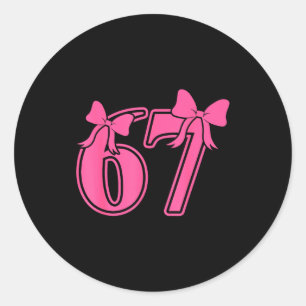 Preppy Nk Kokette Schleife Spitze 67 Six Seven Mem Runder Aufkleber