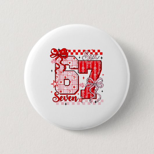 Preppy Nk Valentine 67 Six Seven Meme Valentines D Button (Vorderseite)