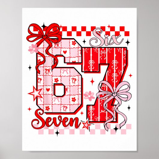 Preppy Nk Valentine 67 Six Seven Meme Valentines D Poster (Vorne)