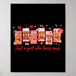 Preppy Nur Ein Mädchen Das Kühe Liebt Valentinstag Poster