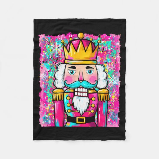 Preppy Nutcracker Merry Christmas Xmas Pajamas Wom Fleecedecke (Vorderseite)