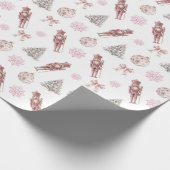 Preppy Nutcracker Weihnachtswackelpapier Geschenkpapier (Ecke)