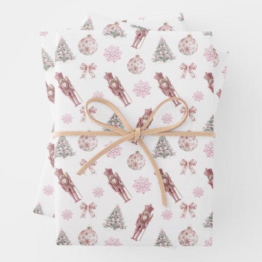 Preppy Nutcracker Weihnachtswackelpapier Geschenkpapier Set (Beispiel)