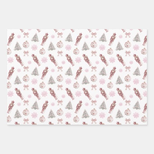 Preppy Nutcracker Weihnachtswackelpapier Geschenkpapier Set (Vorderseite)
