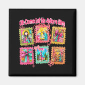 Preppy Oh Come Let Us Adore Him Christian Christma Magnet (Vorne)