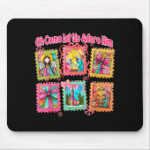 Preppy Oh Come Let Us Adore Him Christian Christma Mousepad (Vorne)