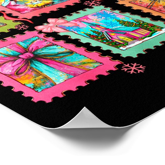 Preppy Oh Come Let Us Adore Him Christian Christma Poster (Ecke)