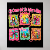 Preppy Oh Come Let Us Adore Him Christian Christma Poster (Vorne)