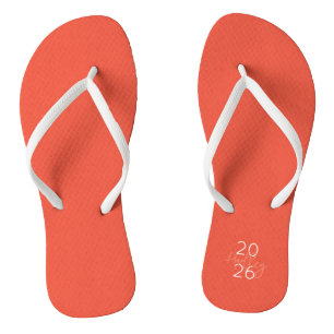 Preppy Orange NAME White YEAR Grad Sommerspass Badesandalen