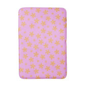 Preppy Orange Pink Floral Einfaches Blume Muster Badematte (Vorderseite Vertikal)