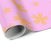 Preppy Orange Pink Hippie Blume Muster Geschenkpapier (Rolleneckpunkt)
