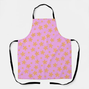 Preppy Orange Pink Hippie Blume Muster Schürze