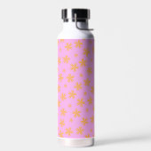 Preppy Orange Pink Hippie Blume Muster Trinkflasche (Links)