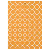 Preppy Orange Quatrefoil Klemmbrett (Rückseite)