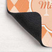 Preppy Orange Raute Girl Monogram und Name Mousepad (Ecke)