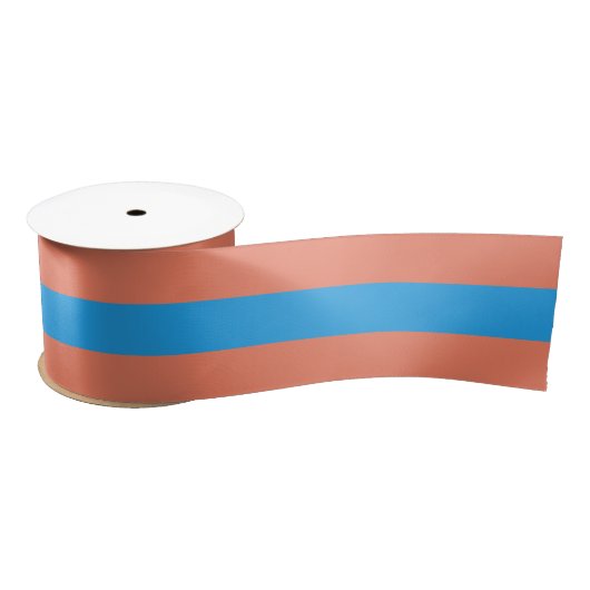 Preppy Orange und Blue Striping Satinband (Spule)