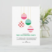 Preppy Ornament Tree Decorating Holiday Party Einladung (Stehend Vorderseite)