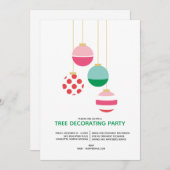 Preppy Ornament Tree Decorating Holiday Party Einladung (Vorne/Hinten)