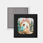 Preppy Painted Christian Nativity Scene God Faith Magnet (Vorderseite/Rückseite)