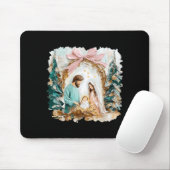 Preppy Painted Christian Nativity Scene God Faith Mousepad (Mit Mouse)