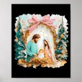 Preppy Painted Christian Nativity Scene God Faith  Poster (Vorne)