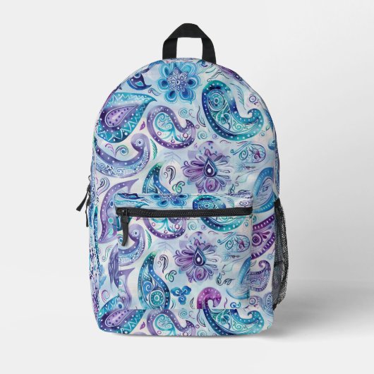 Preppy Paisley Backpack Bedruckter Rucksack (Vorderseite)