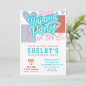 Preppy Pajama Party Girls Geburtstag Einladung (Stehend Vorderseite)