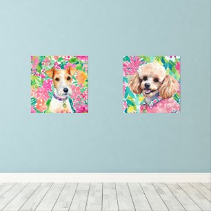 Preppy Palm Beach Dog Portraits Bilderwand Sets