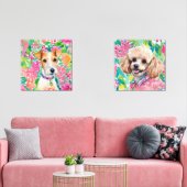 Preppy Palm Beach Dog Portraits Bilderwand Sets (Wohnzimmer)