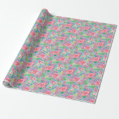 Preppy Palm Beach Floral Crabs Muster Geschenkpapier (Ungerollt)